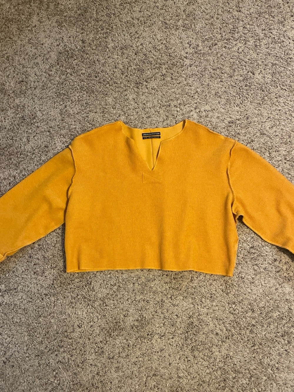 UO Yellow Cropped Knit Top